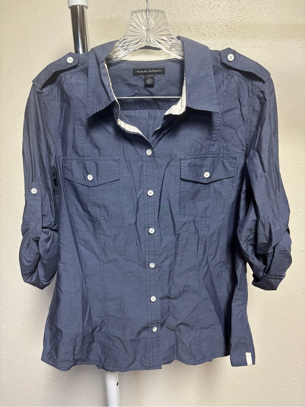 J. Crew Blue Button-Up Utility Shirt